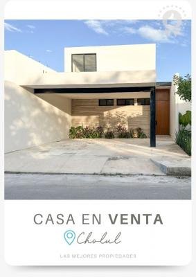 Casa en venta de 3 habitaciones equipada por completo en Cholul al norte de Merida